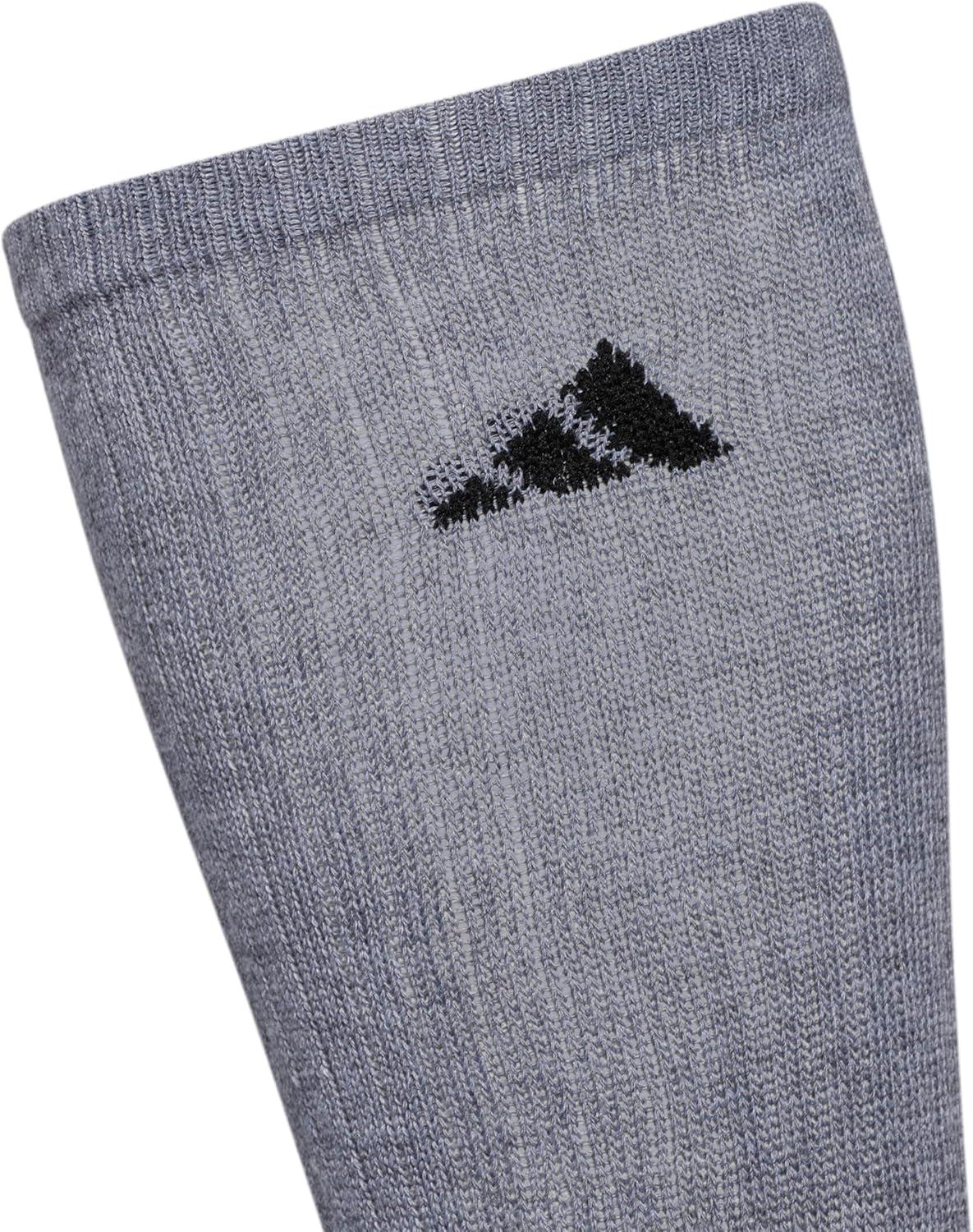 image:imageadidas Mens Athletic Cushioned Crew Socks 6 Pairs Durable amp ComfortableHeather GreyBlack
