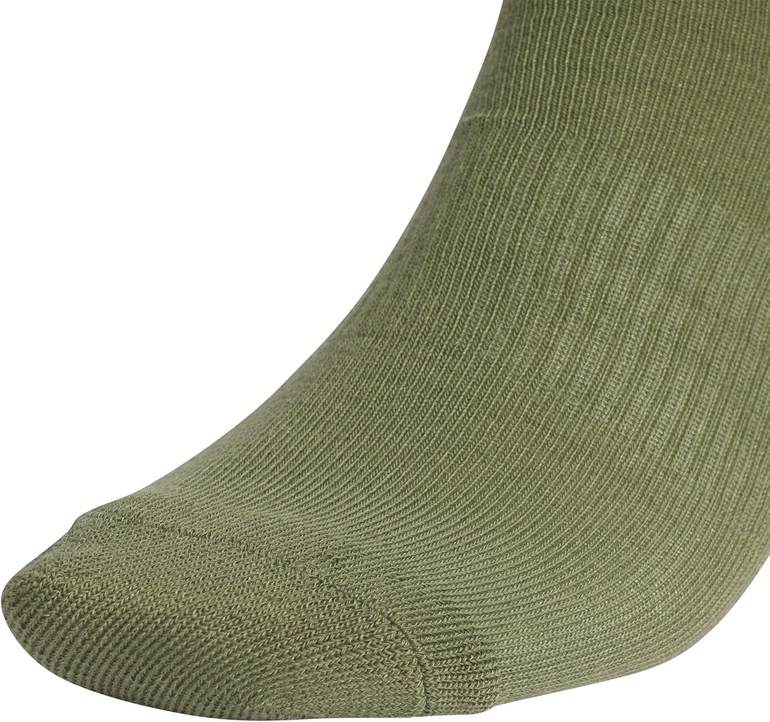 image:imageadidas Mens Athletic Cushioned Crew Socks 6 Pairs Durable amp ComfortableOlive Strata GreenDark BlueCarbon Grey