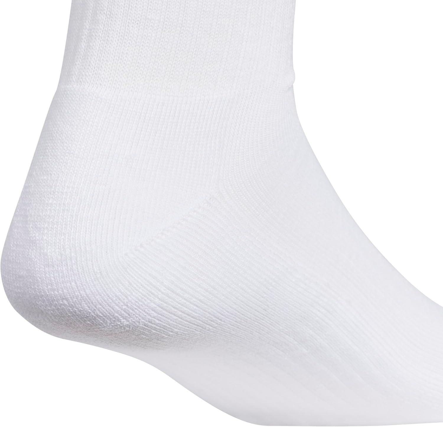 image:imageadidas Mens Athletic Cushioned Crew Socks 6 Pairs Durable amp ComfortableWhiteBlackGraphic