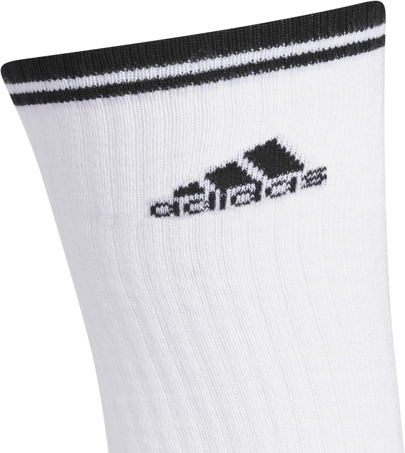 image:imageadidas Mens Athletic Cushioned Crew Socks 6 Pairs Durable amp ComfortableWhiteBlackGraphic