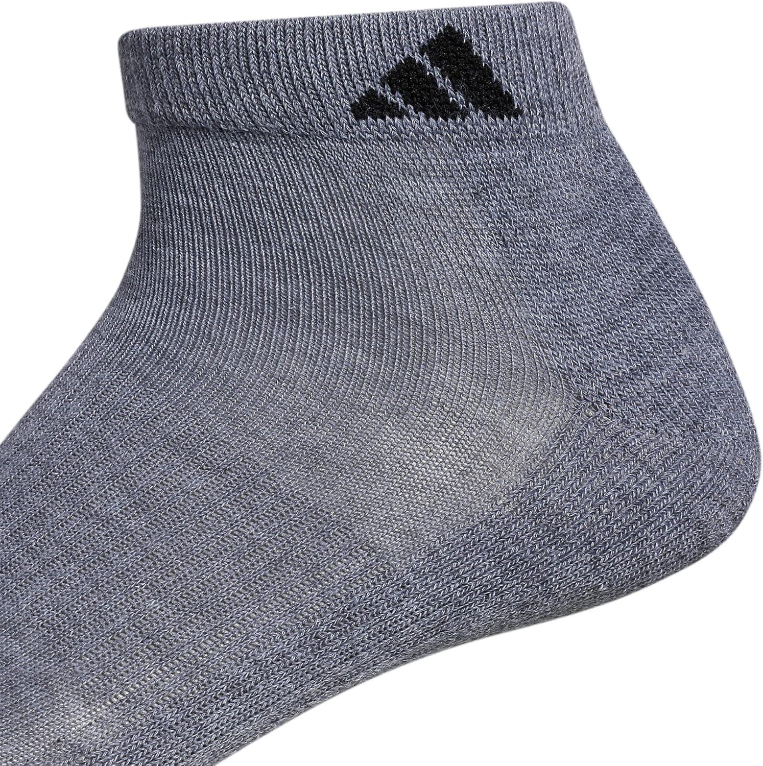 image:imageadidas Mens Athletic Cushioned Low Cut Ankle Socks 6 Pairs Durable amp ComfortableHeather GreyBlack