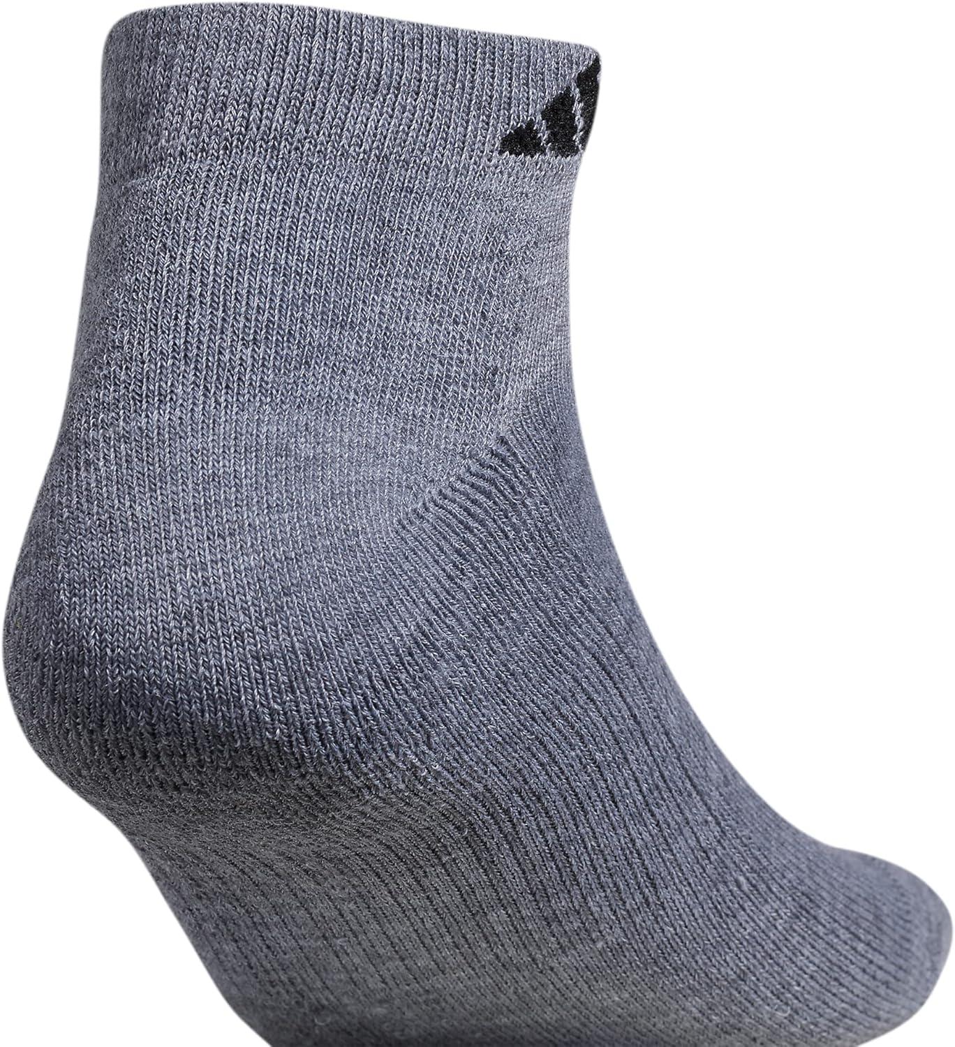 image:imageadidas Mens Athletic Cushioned Low Cut Ankle Socks 6 Pairs Durable amp ComfortableHeather GreyBlack