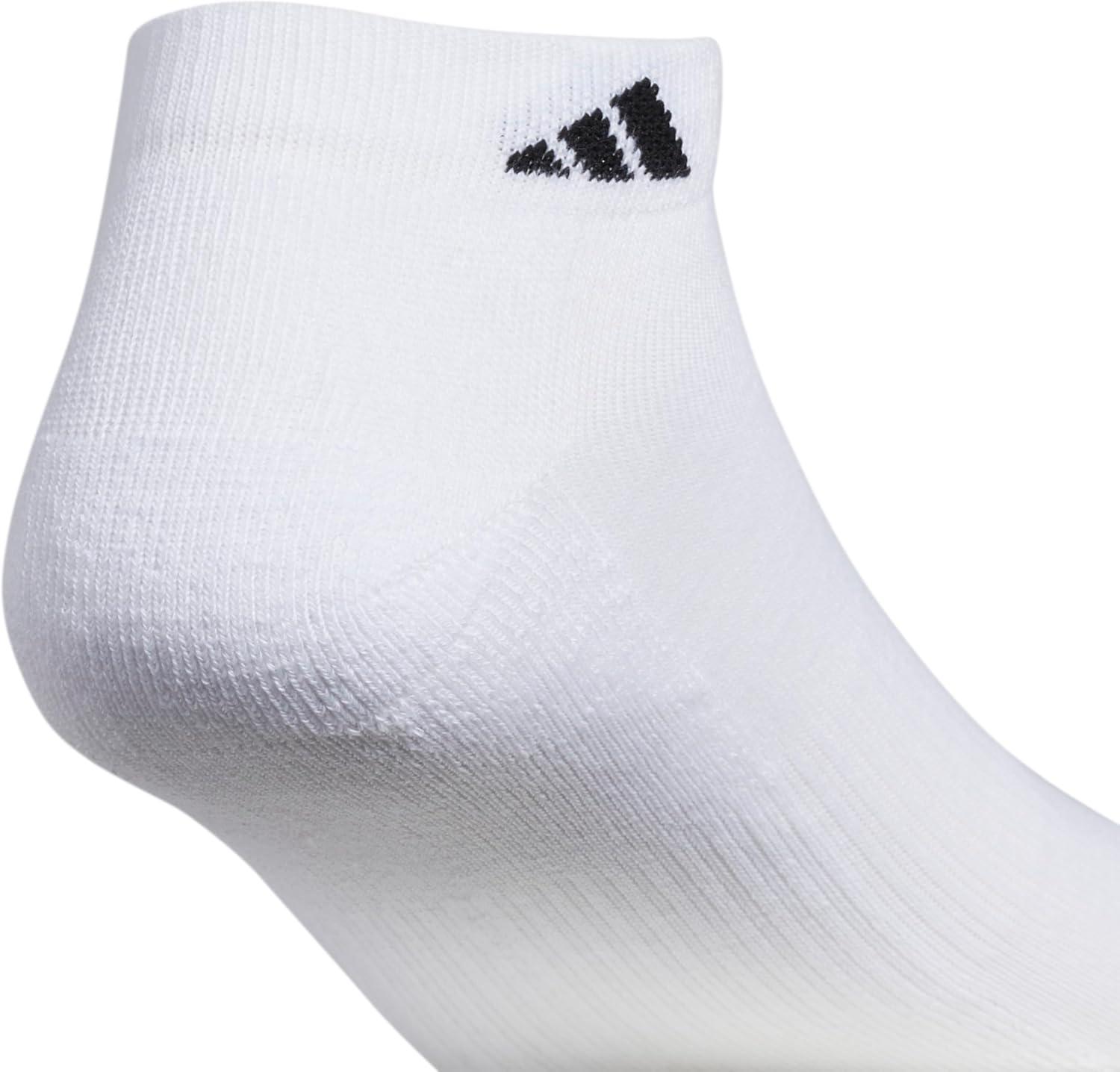 image:imageadidas Mens Athletic Cushioned Low Cut Ankle Socks 6 Pairs Durable amp ComfortableWhiteBlack