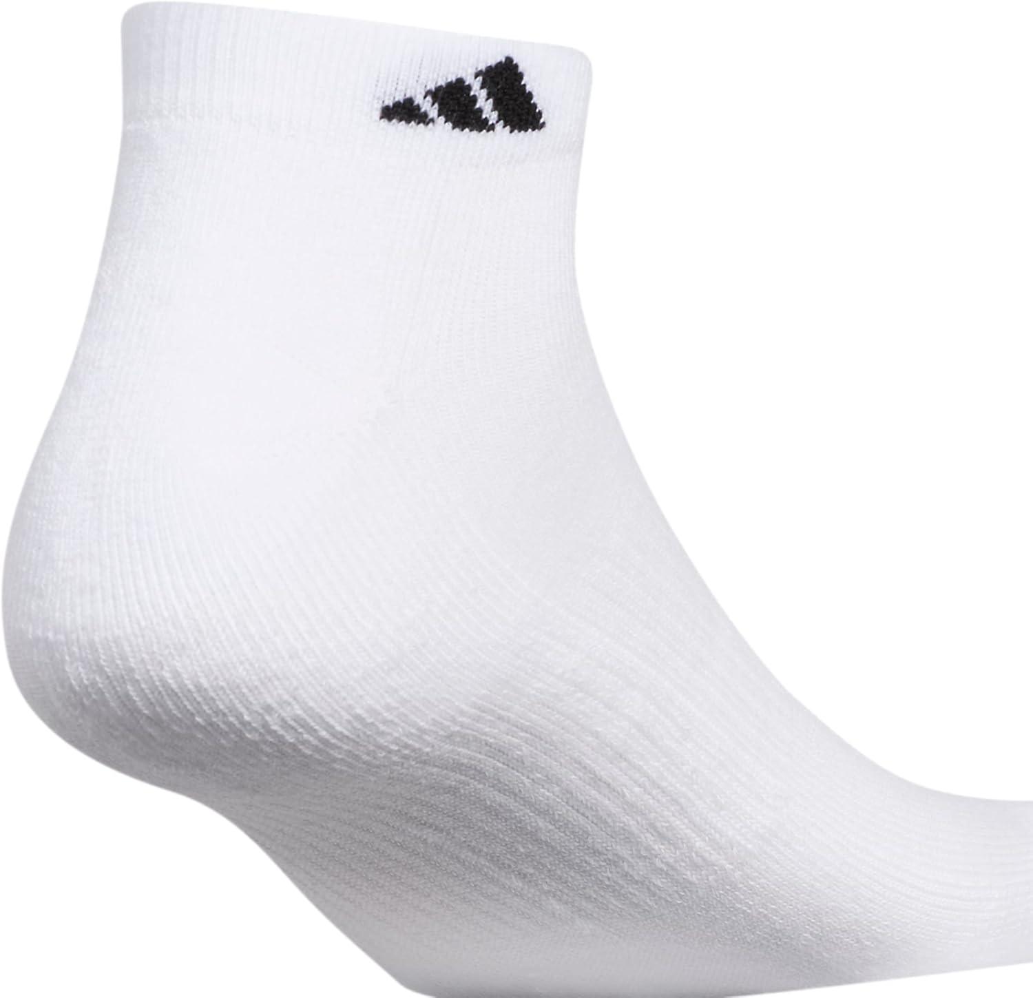 image:imageadidas Mens Athletic Cushioned Low Cut Ankle Socks 6 Pairs Durable amp ComfortableWhiteBlackWhite