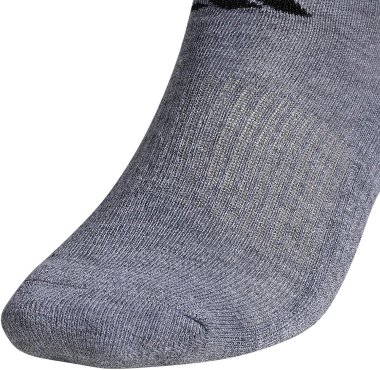 image:imageadidas Mens Athletic Cushioned No Show Socks 6 Pairs Durable amp ComfortableHeather GreyBlack