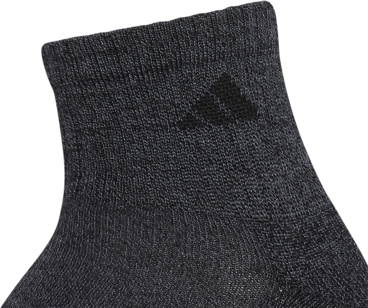 image:imageadidas Mens Athletic Cushioned Quarter Ankle Socks 6 Pairs Durable amp ComfortableBlack Onix MarlBlackOnix