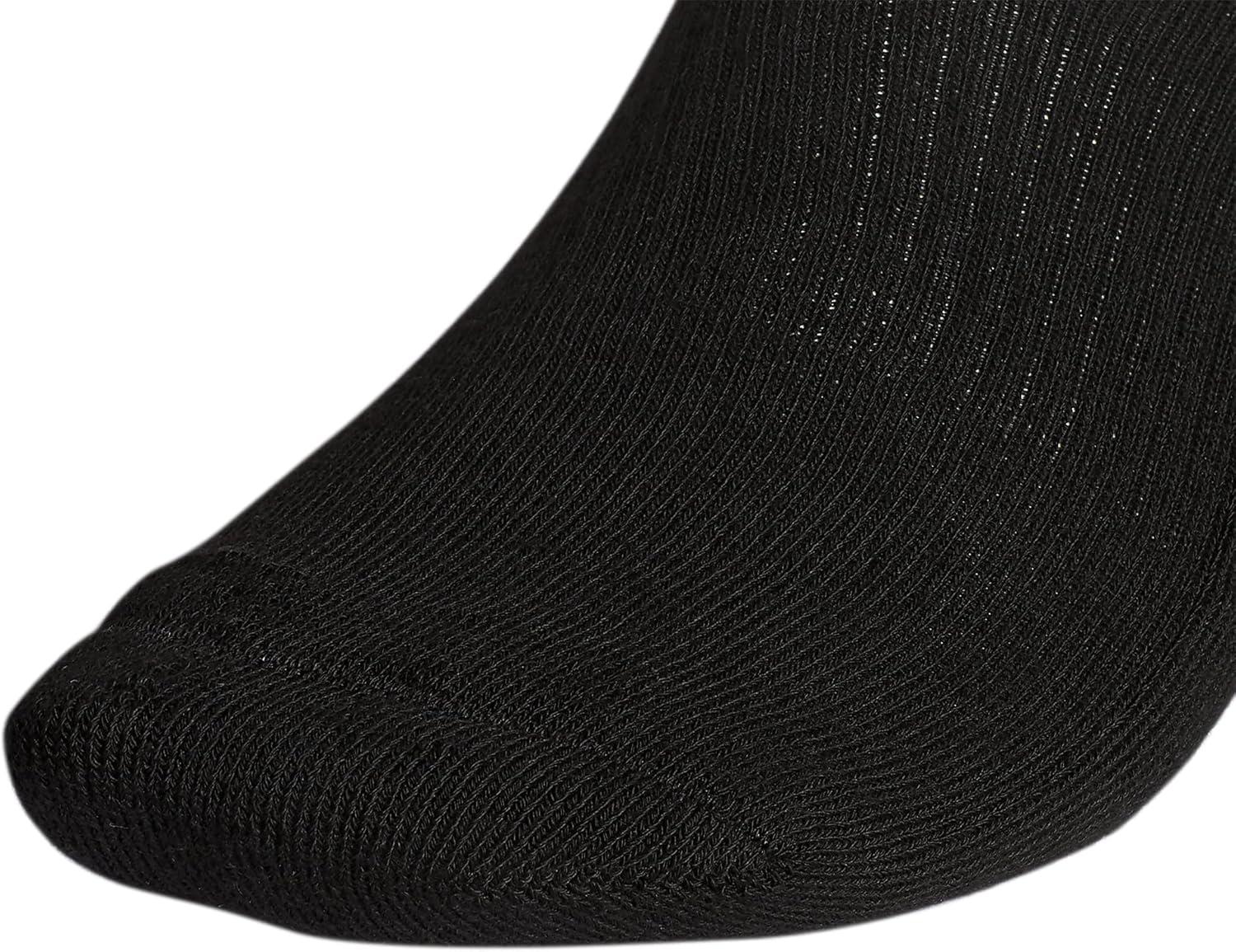 image:imageadidas Mens Athletic Cushioned Quarter Ankle Socks 6 Pairs Durable amp ComfortableBlackAluminum 2