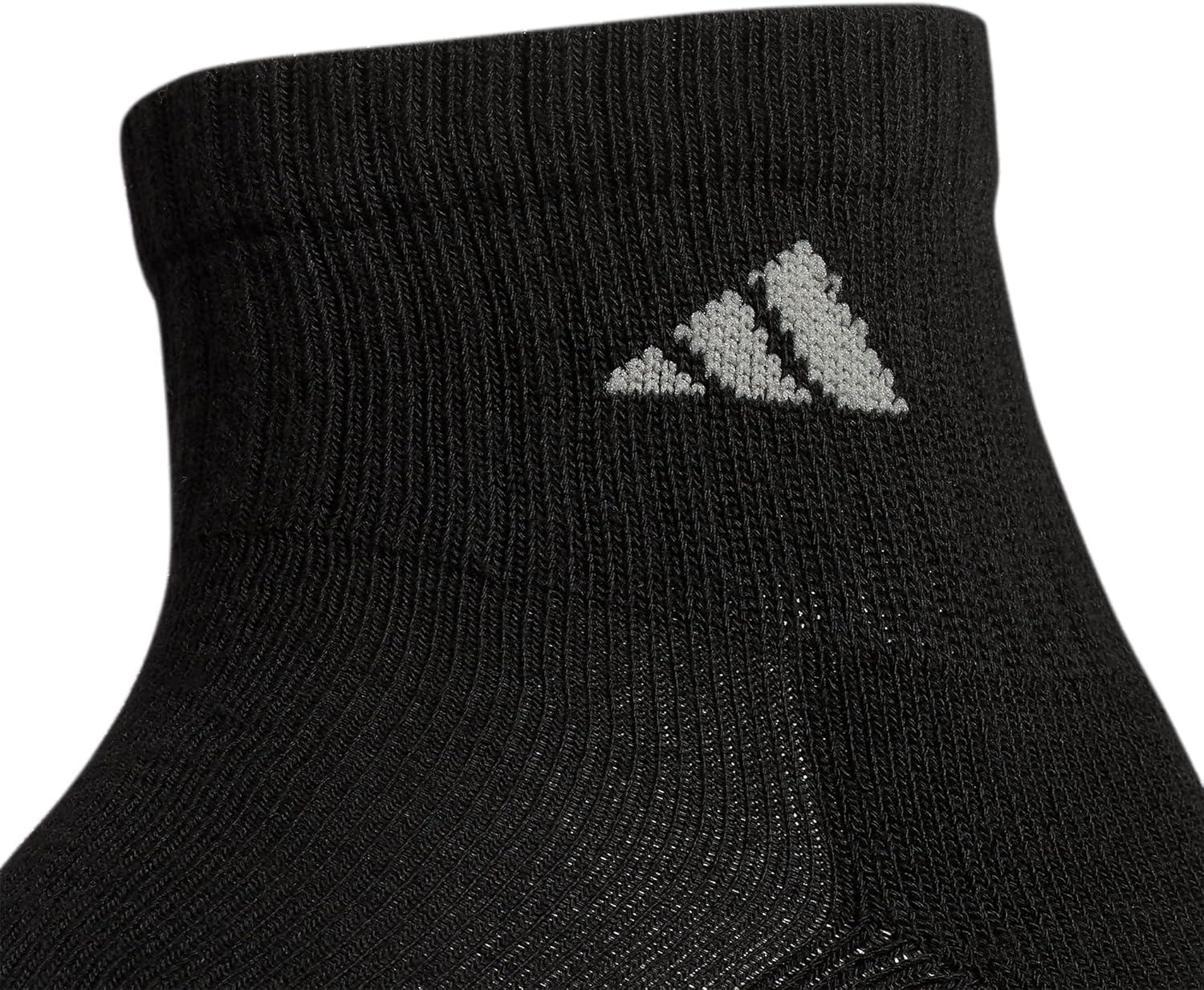 image:imageadidas Mens Athletic Cushioned Quarter Ankle Socks 6 Pairs Durable amp ComfortableBlackAluminum 2