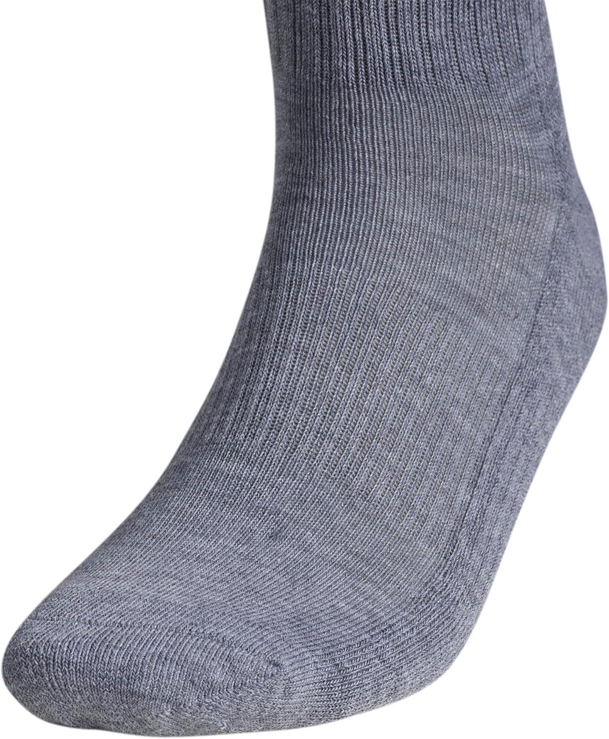 image:imageadidas Mens Athletic Cushioned Quarter Ankle Socks 6 Pairs Durable amp ComfortableHeather GreyBlack