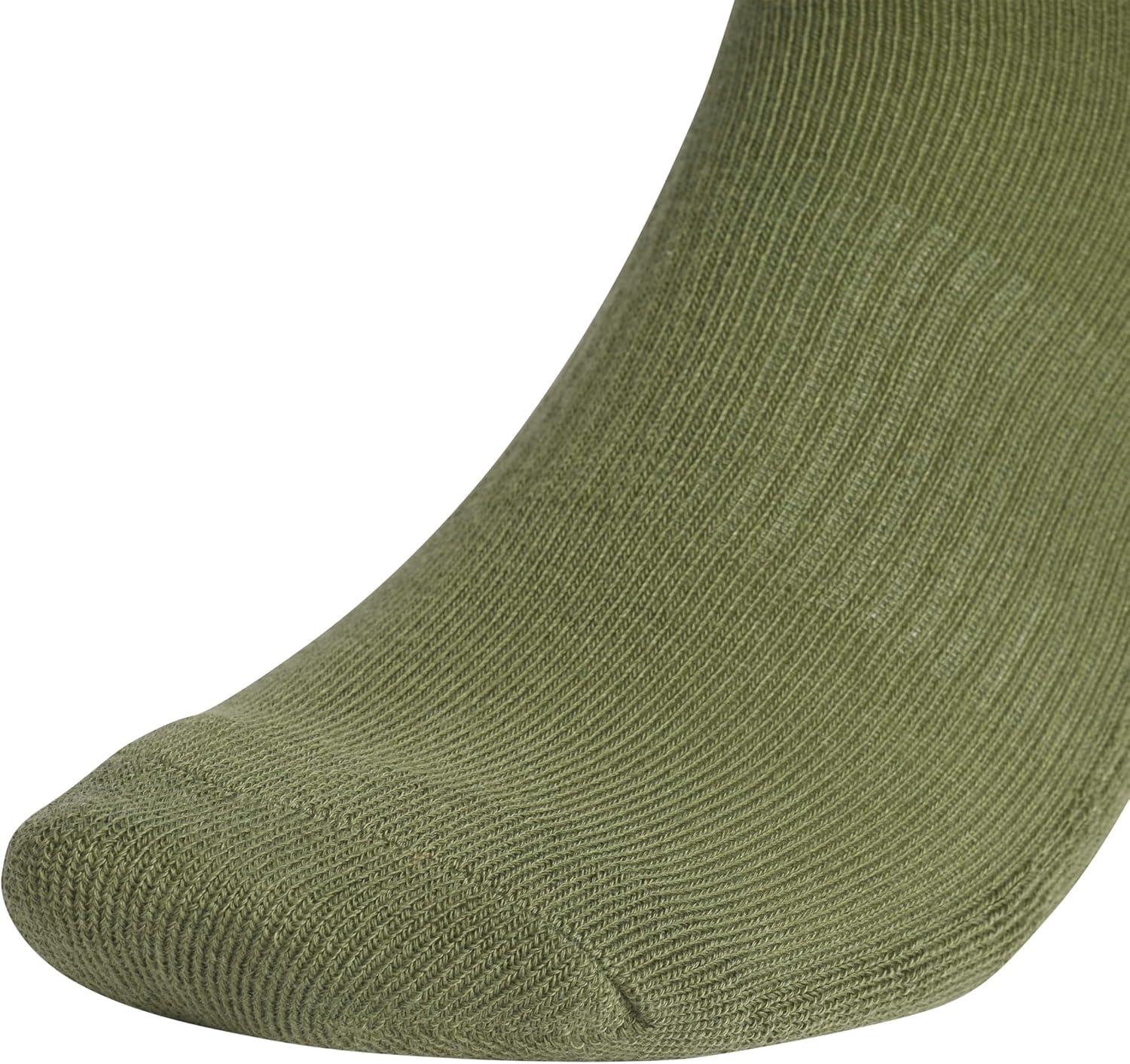 image:imageadidas Mens Athletic Cushioned Quarter Ankle Socks 6 Pairs Durable amp ComfortableOlive Strata GreenDark BlueCarbon Grey