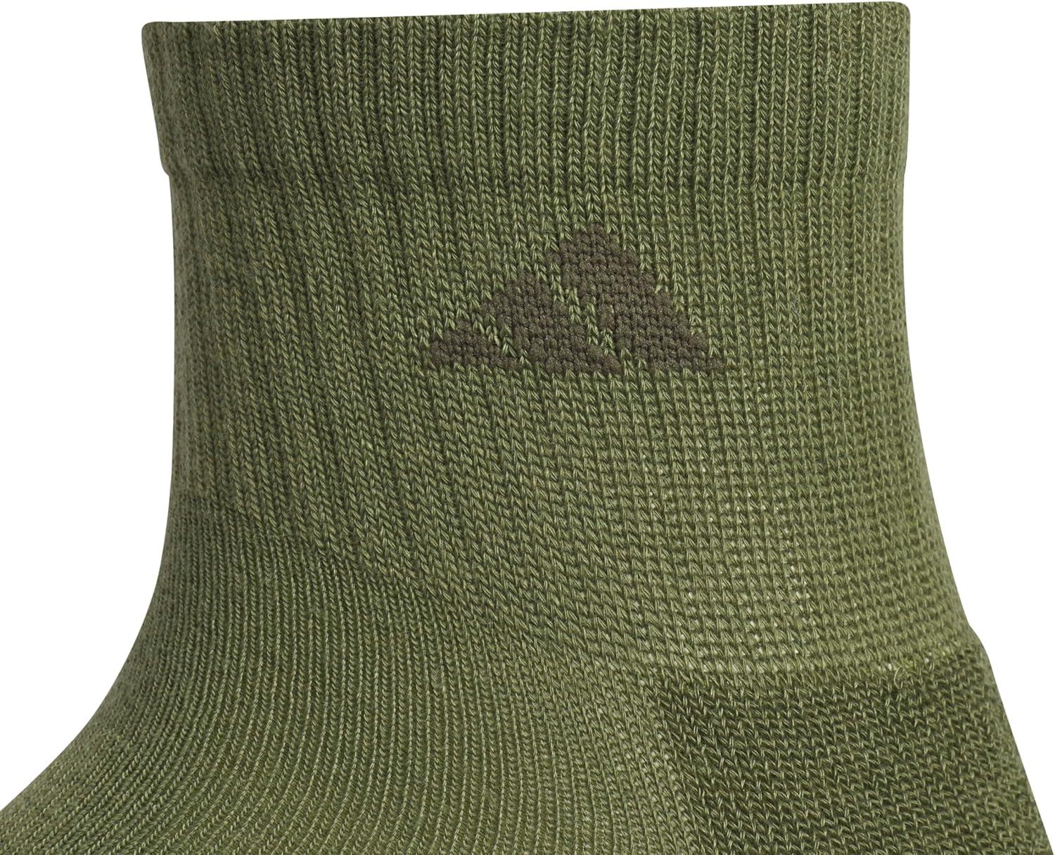 image:imageadidas Mens Athletic Cushioned Quarter Ankle Socks 6 Pairs Durable amp ComfortableOlive Strata GreenDark BlueCarbon Grey