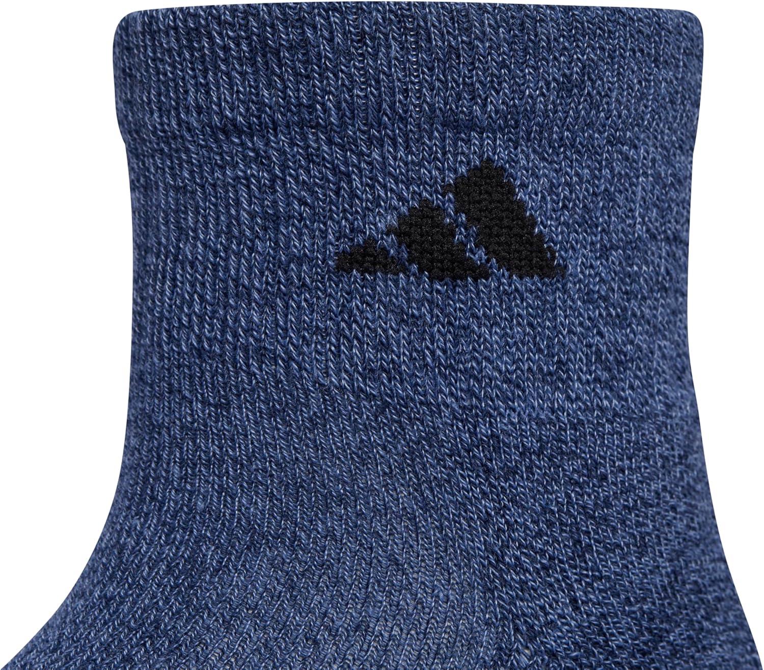 image:imageadidas Mens Athletic Cushioned Quarter Ankle Socks 6 Pairs Durable amp ComfortableTech Indigo BlueGreyCollegiate Navy