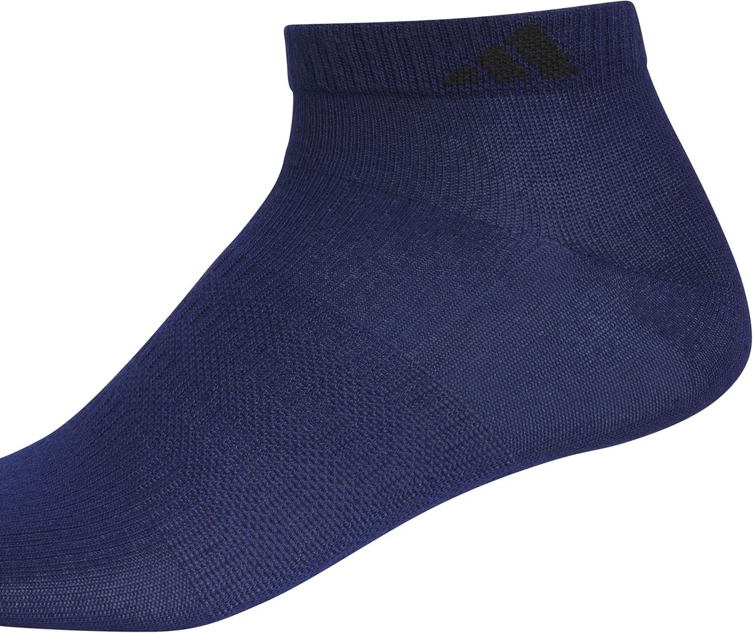 image:imageadidas Mens Superlite Low Cut Ankle Socks 6 Pairs Lightweight amp BreathableDark BlueTech Indigo BlueCrew Blue