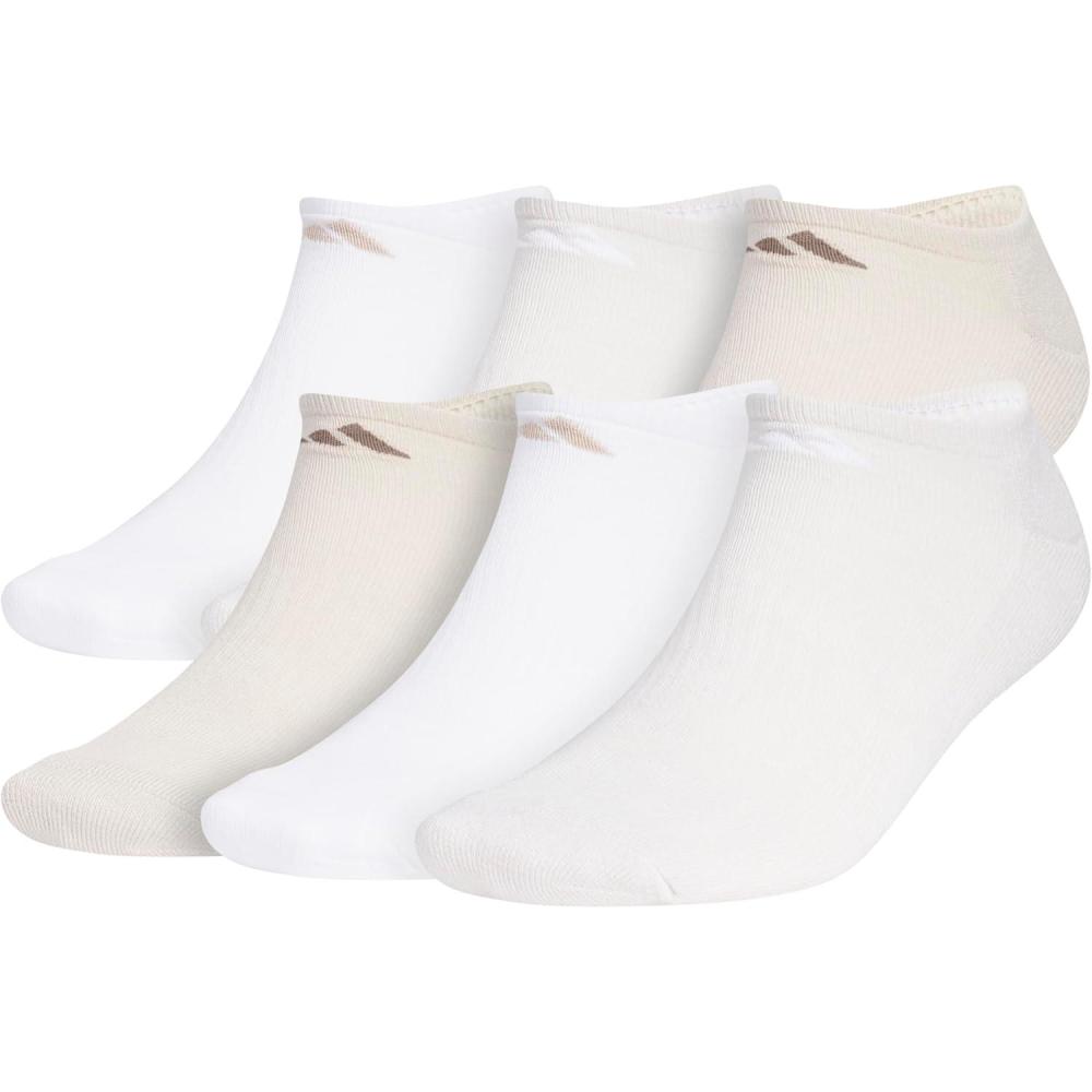 image:imageadidas Mens Athletic Cushioned No Show Socks 6 Pairs Durable amp ComfortableWhiteWonder BeigeAlumina Beige