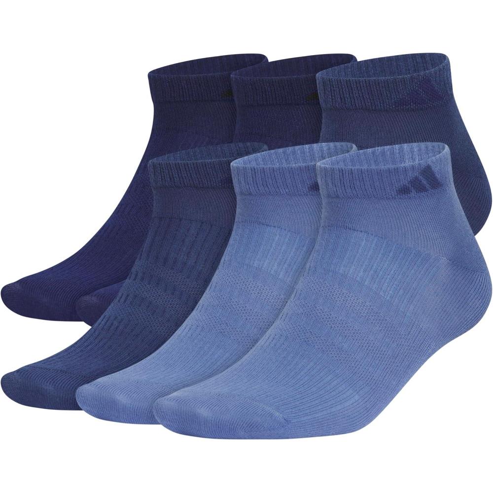 image:imageadidas Mens Superlite Low Cut Ankle Socks 6 Pairs Lightweight amp BreathableDark BlueTech Indigo BlueCrew Blue