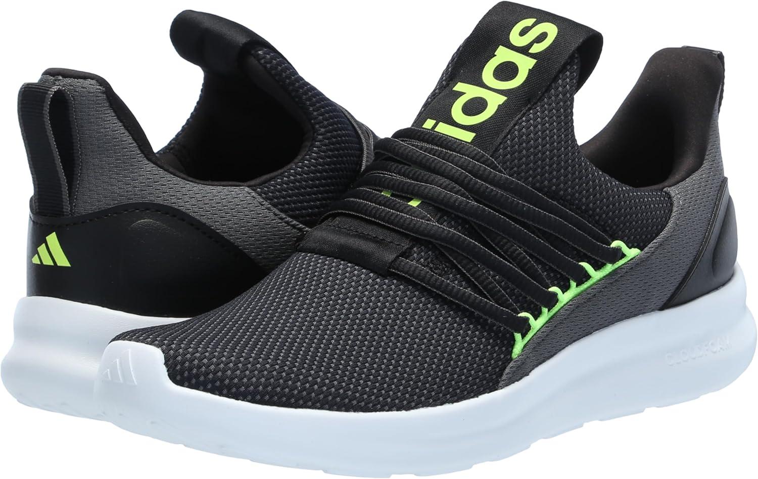 image:imageadidas Mens Lite Racer Adapt 70 Wide Slip On Sneakers Shoes Casual BlackBlackGreyLucid Lemon