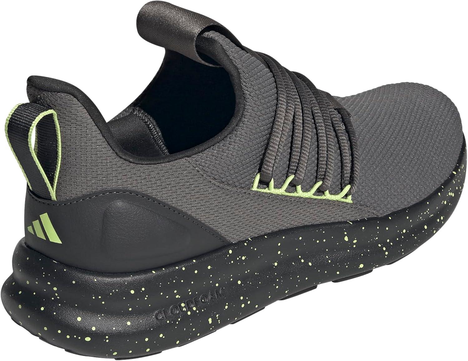 image:imageadidas Mens Lite Racer Adapt 70 Wide Slip On Sneakers Shoes Casual BlackCharcoalPulse LimeCarbon