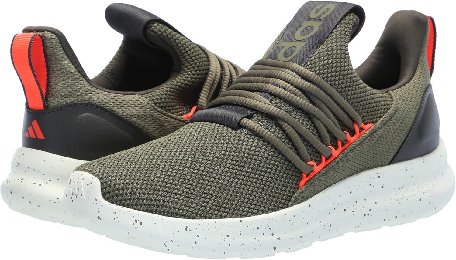 image:imageadidas Mens Lite Racer Adapt 70 Wide Slip On Sneakers Shoes Casual BlackOlive StrataShadow OliveSolar Red