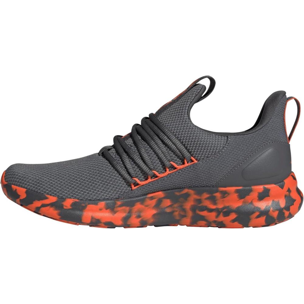 image:imageadidas Mens Lite Racer Adapt 70 Wide Slip On Sneakers Shoes Casual  BlackGreySemi Impact OrangeGrey