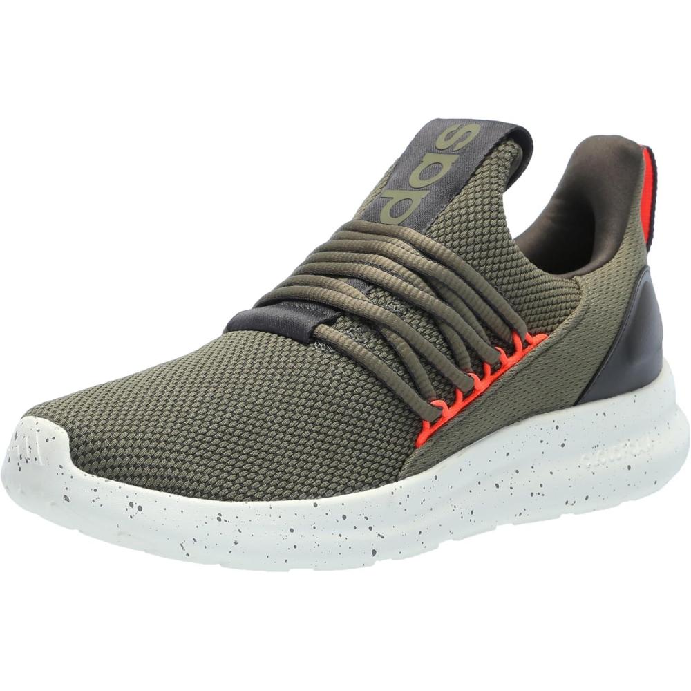image:imageadidas Mens Lite Racer Adapt 70 Wide Slip On Sneakers Shoes Casual  BlackOlive StrataShadow OliveSolar Red