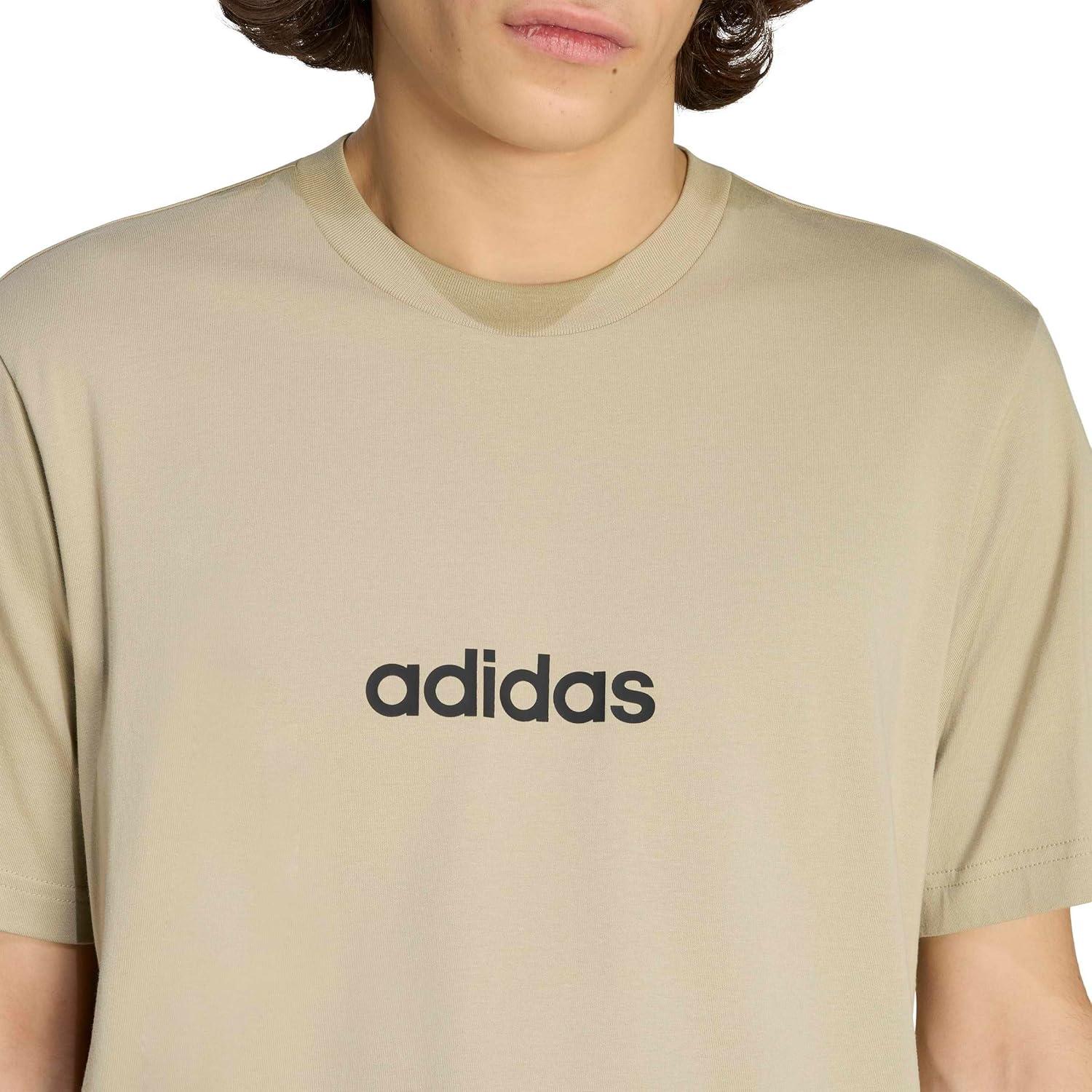 image:imageAdidas Mens Essentials Linear Single Jersey TShirtWonder CargoBlack