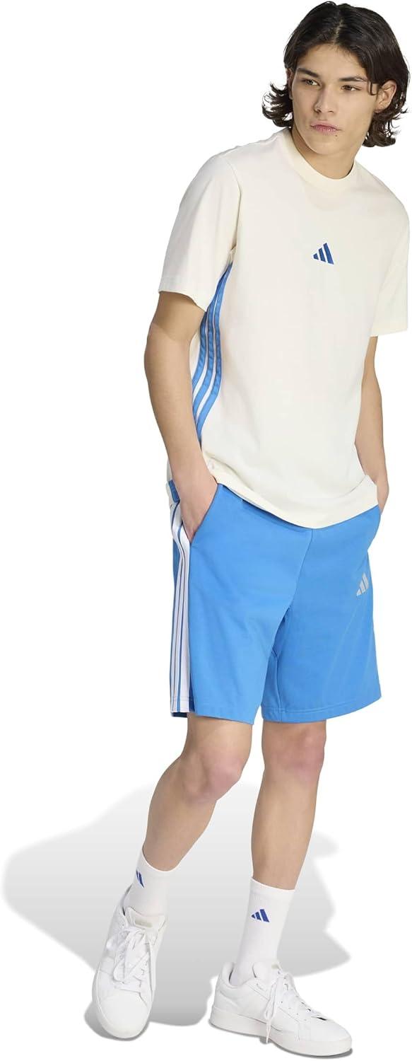 image:imageAdidas Mens Essentials Single Jersey 3Stripes TShirtOff WhiteRay Blue