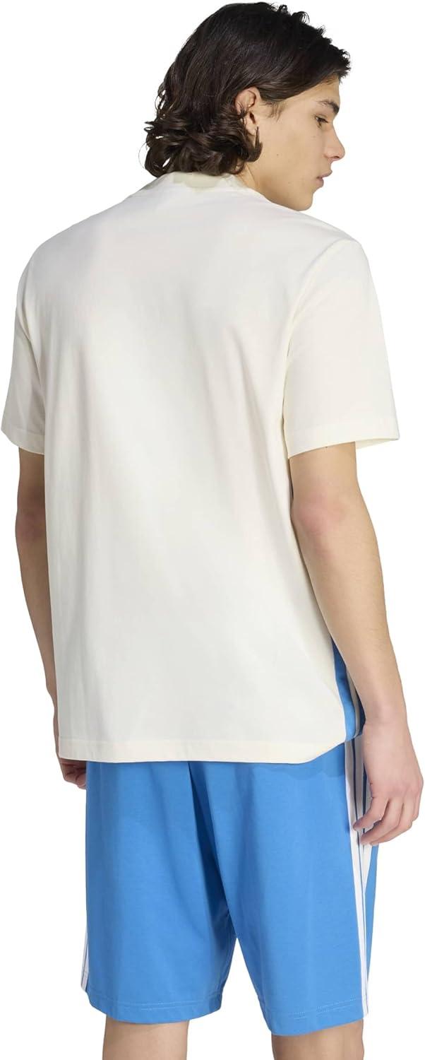 image:imageAdidas Mens Essentials Single Jersey 3Stripes TShirtOff WhiteRay Blue