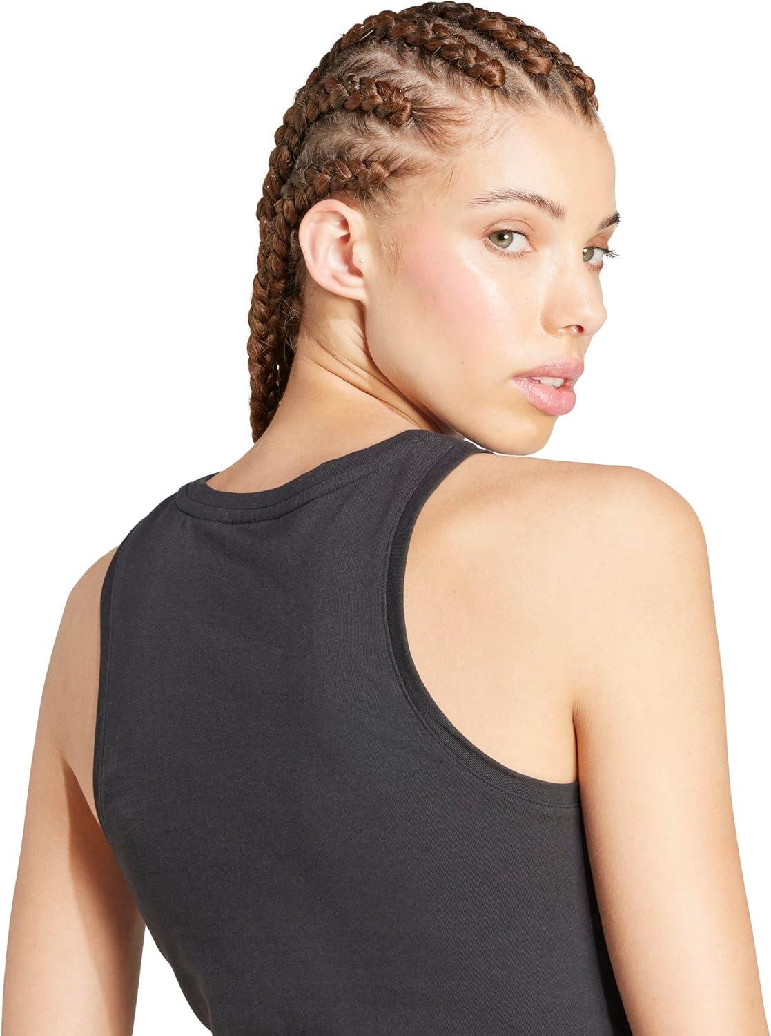 image:imageAdidas Womens Essentials Linear Slim Cotton Tank TopBlackWhite