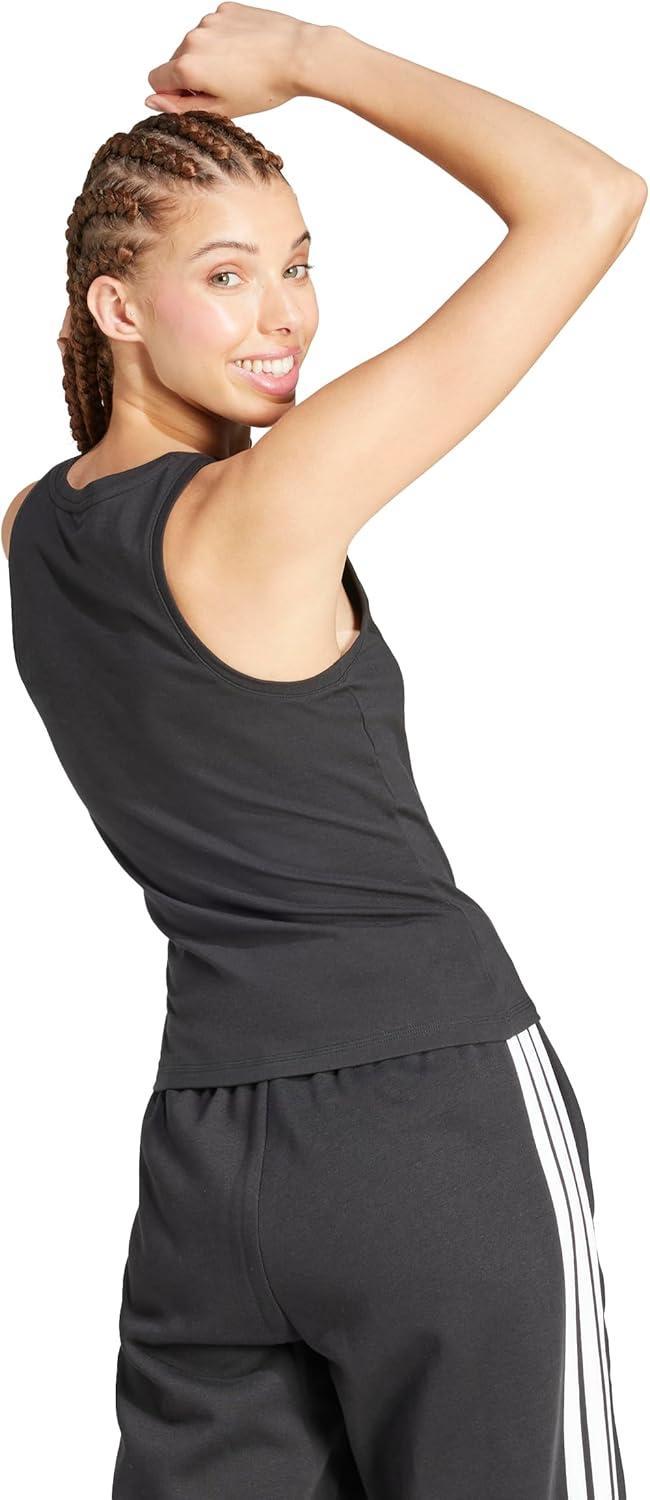 image:imageAdidas Womens Essentials Linear Slim Cotton Tank TopBlackWhite
