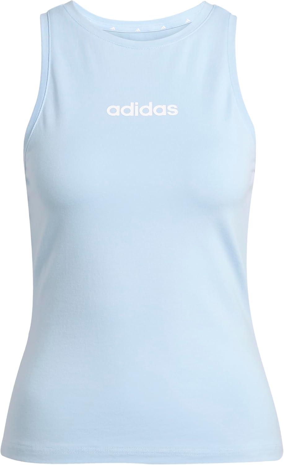 image:imageAdidas Womens Essentials Linear Slim Cotton Tank TopBlueWhite