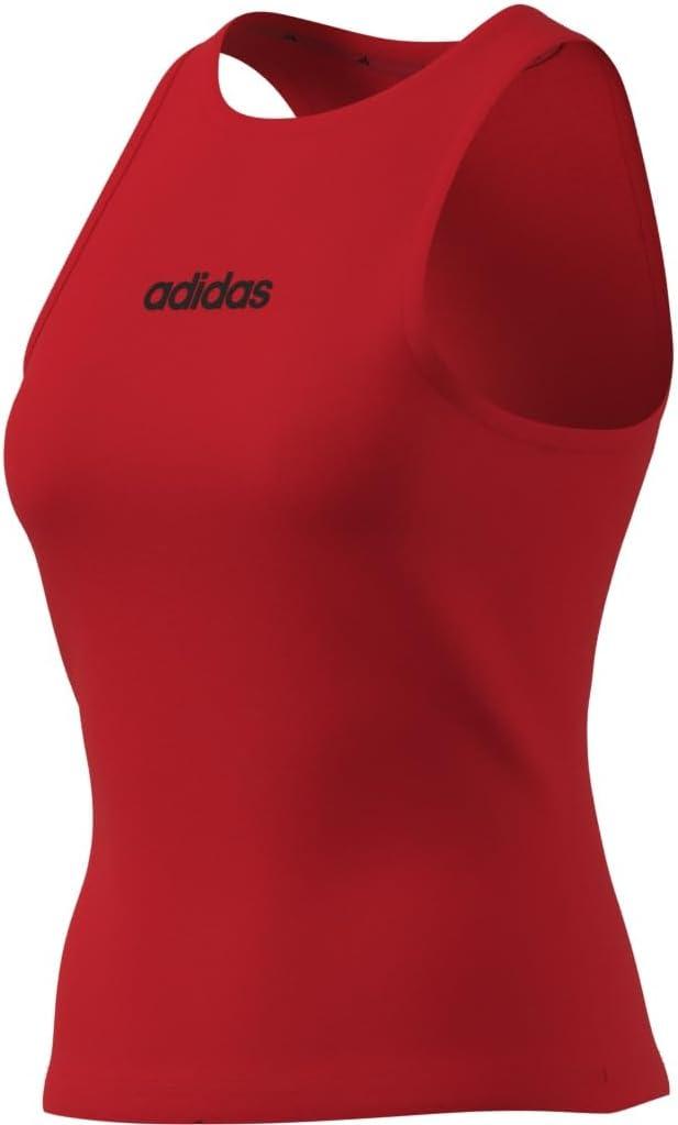 image:imageAdidas Womens Essentials Linear Slim Cotton Tank TopPure RubyBlack