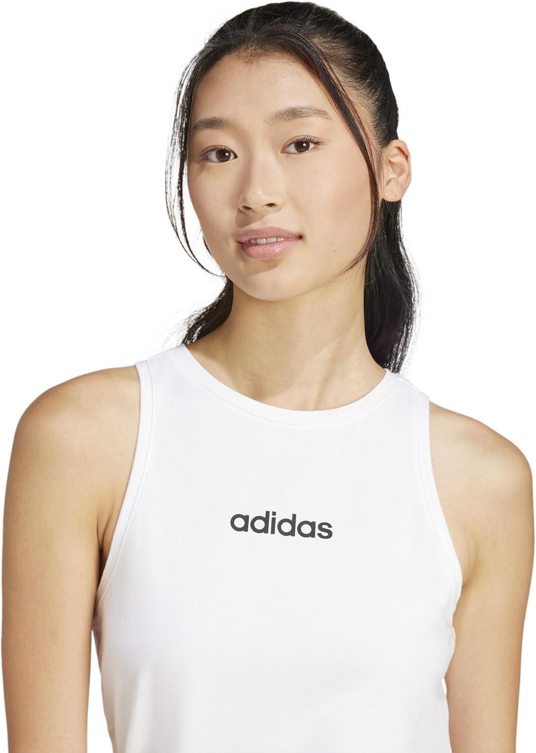 image:imageAdidas Womens Essentials Linear Slim Cotton Tank TopWhiteBlack