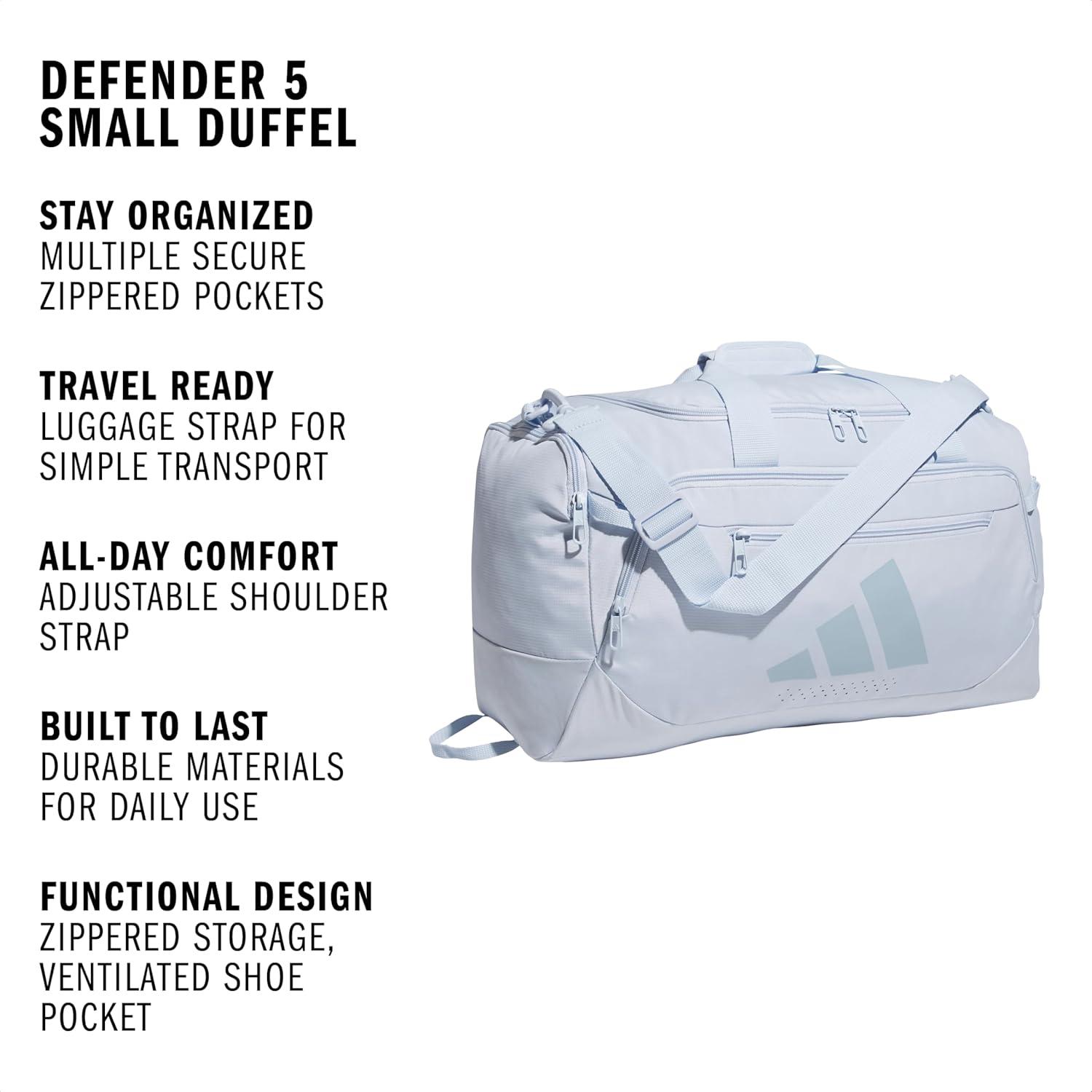 image:imageadidas Defender 5 Duffel Bag Premium Duffle for Sports Gym amp TravelCrystal Sky BlueWonder Blue