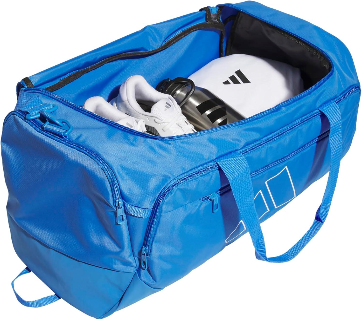image:imageadidas Defender 5 Duffel Bag Premium Duffle for Sports Gym amp TravelRay BlueWhite
