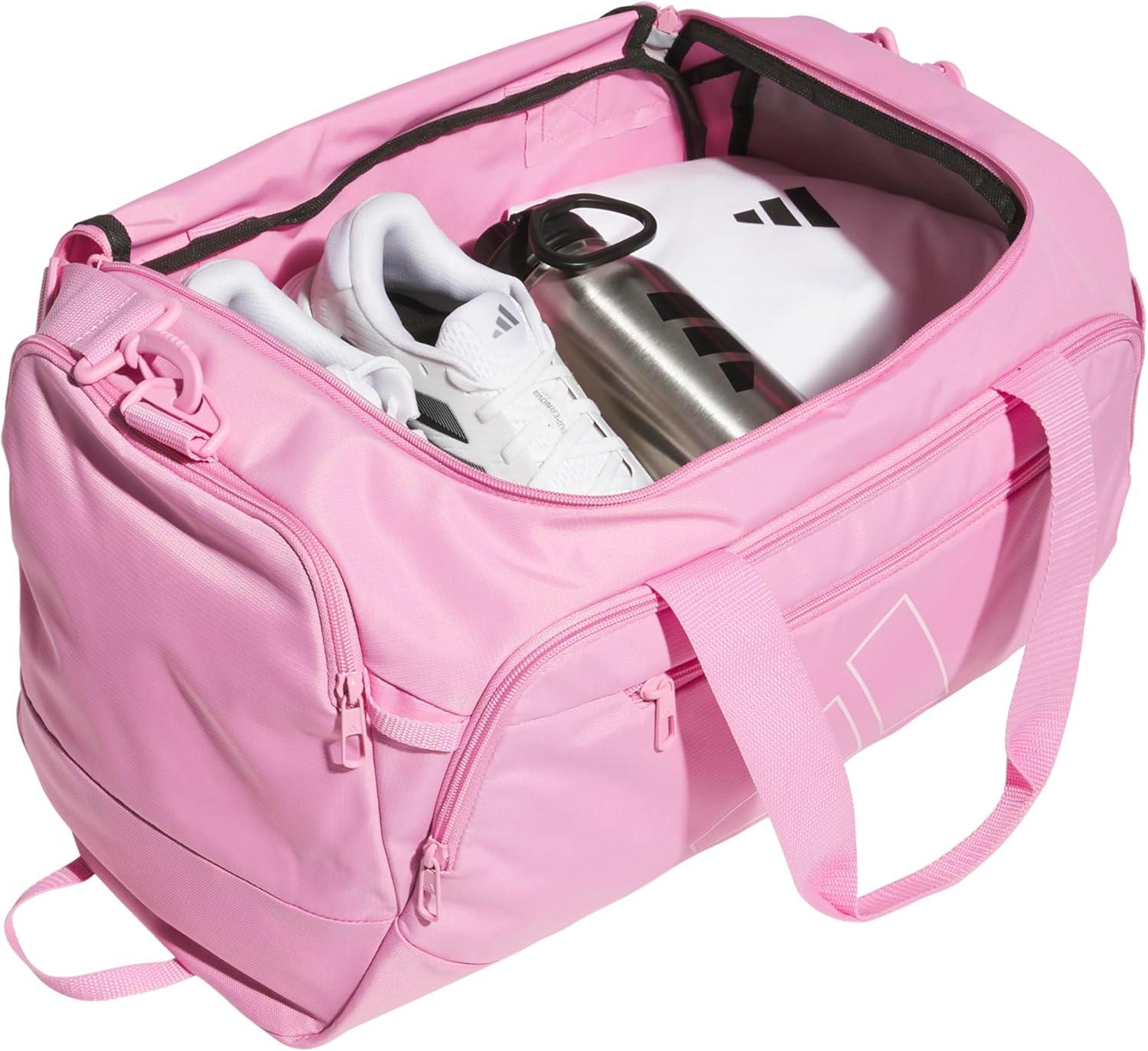 image:imageadidas Defender 5 Duffel Bag Premium Duffle for Sports Gym amp TravelTropic BloomClear Pink