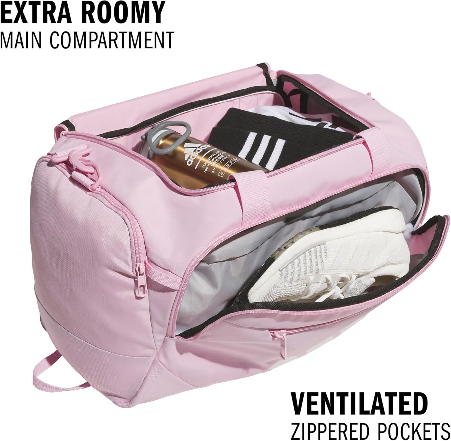 image:imageadidas Defender 5 Duffel Bag Premium Duffle for Sports Gym amp TravelTrue PinkWhite