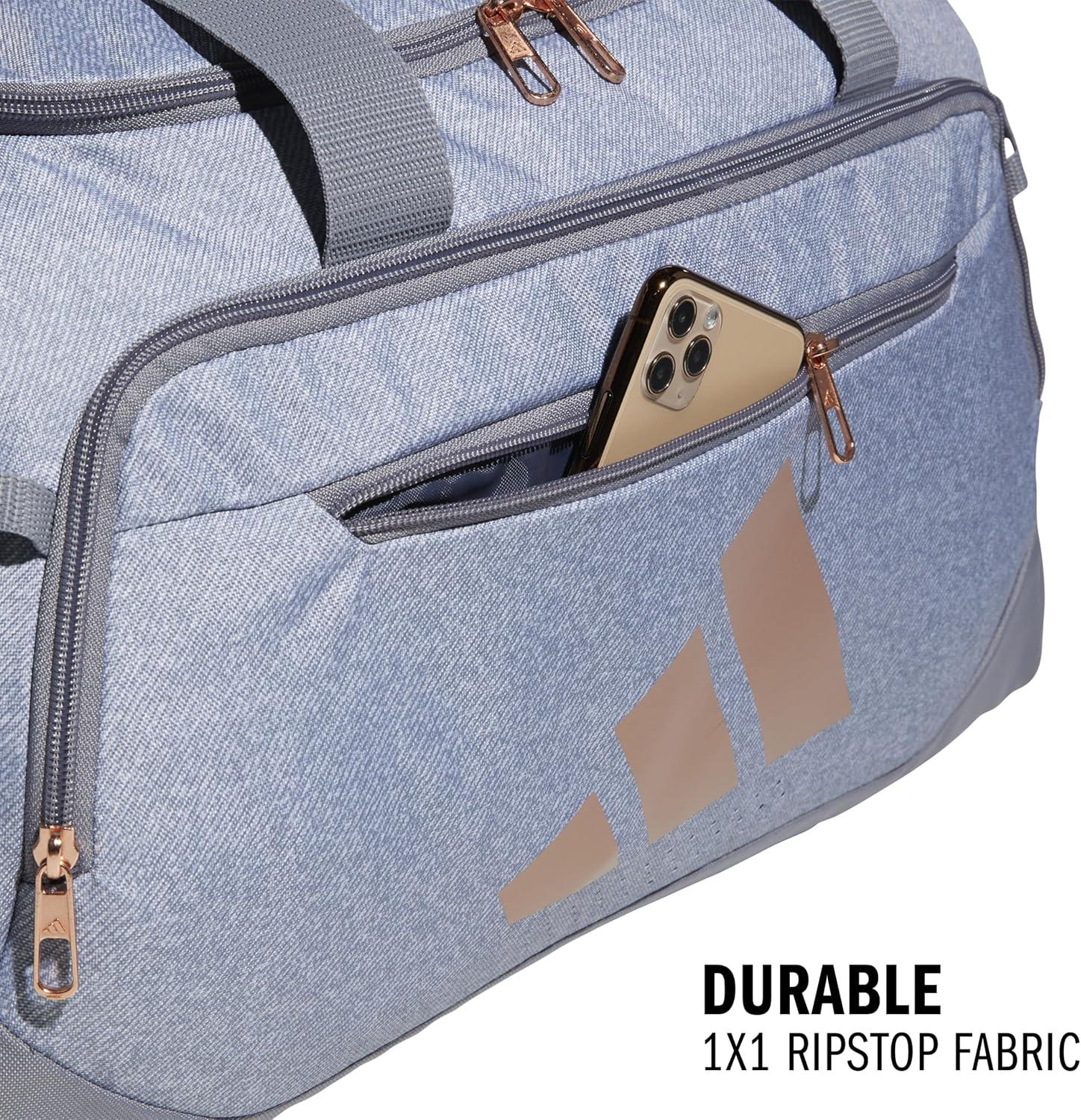 image:imageadidas Defender 5 Duffel Bag Premium Duffle for Sports Gym amp TravelTwill GreyRose Gold