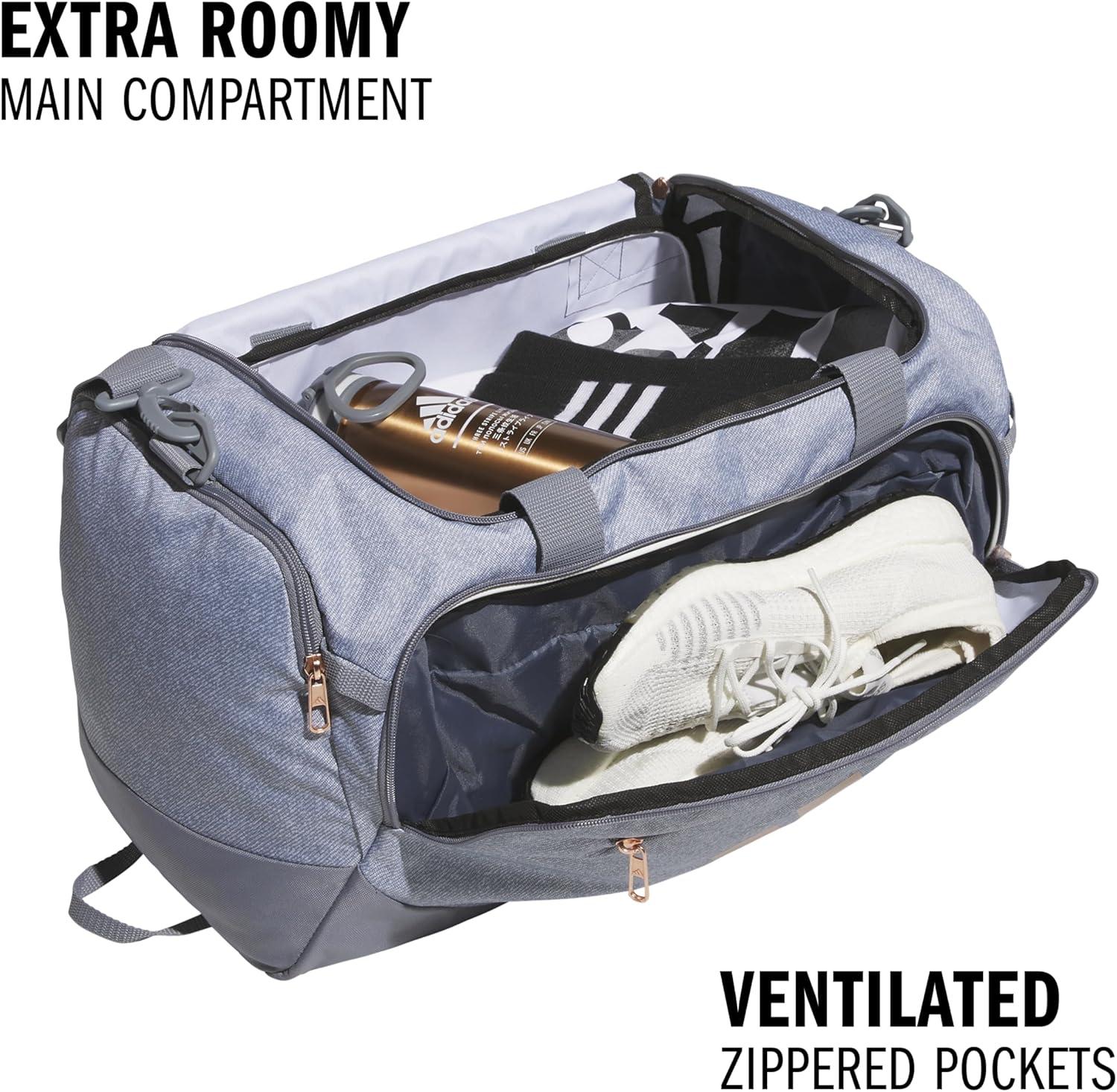 image:imageadidas Defender 5 Duffel Bag Premium Duffle for Sports Gym amp TravelTwill GreyRose Gold