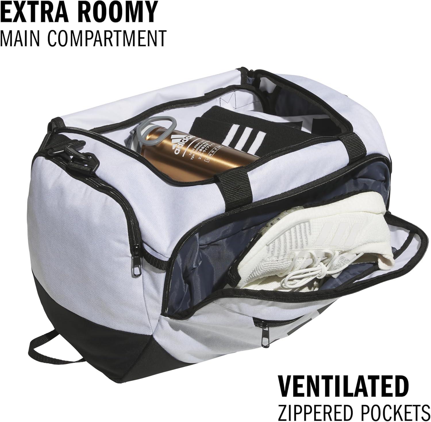 image:imageadidas Defender 5 Duffel Bag Premium Duffle for Sports Gym amp TravelTwill WhiteBlack