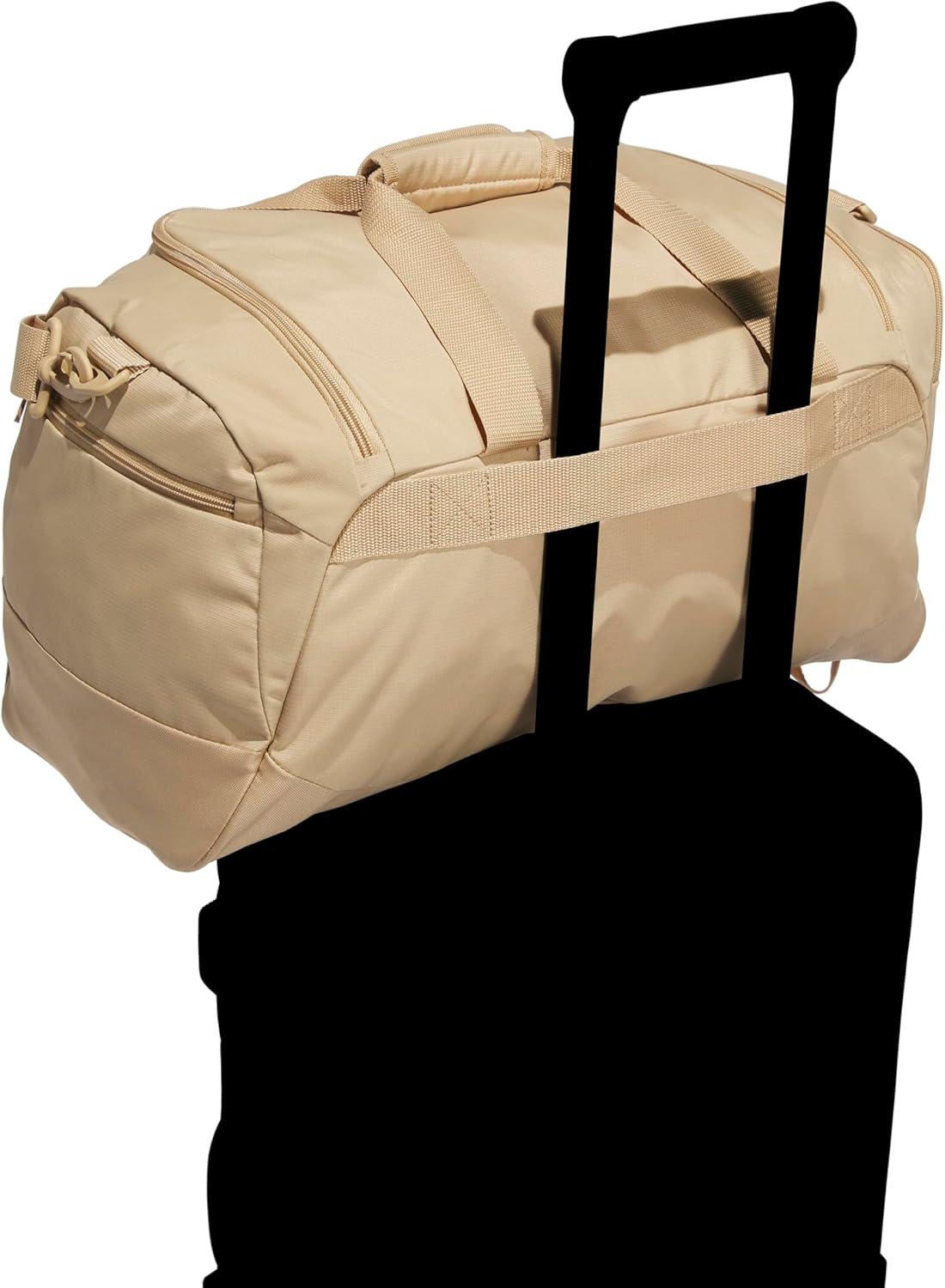 image:imageadidas Defender 5 Duffel Bag Premium Duffle for Sports Gym amp TravelWarm Sandstone BeigeWonder Alumina Grey