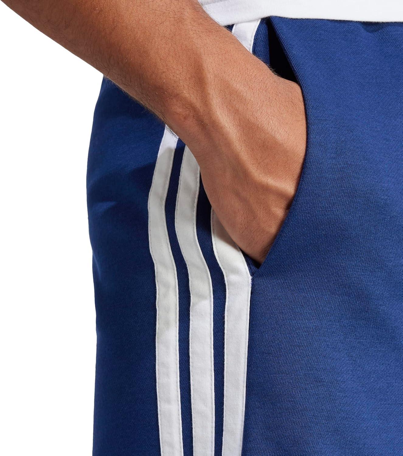 image:imageadidas Mens Essentials 3Stripes Fleece 9inch ShortsDark BlueWhite
