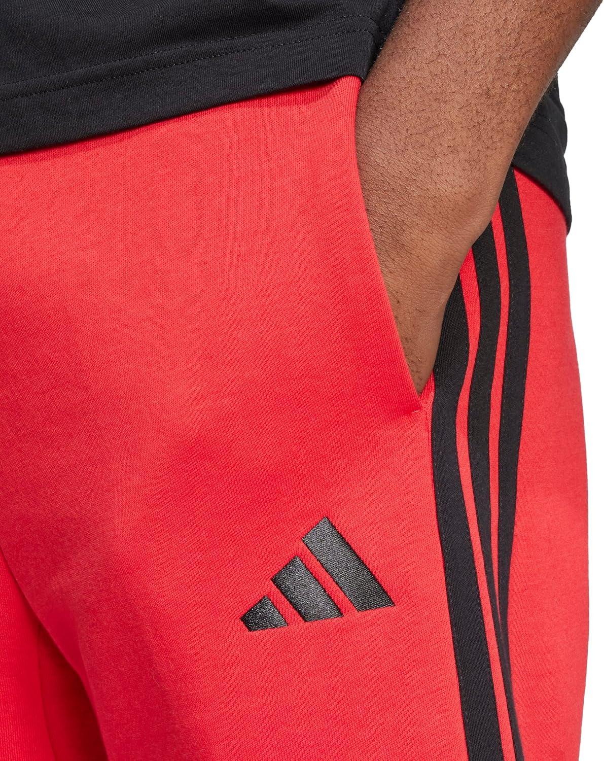 image:imageadidas Mens Essentials 3Stripes Fleece 9inch ShortsPure RubyBlack