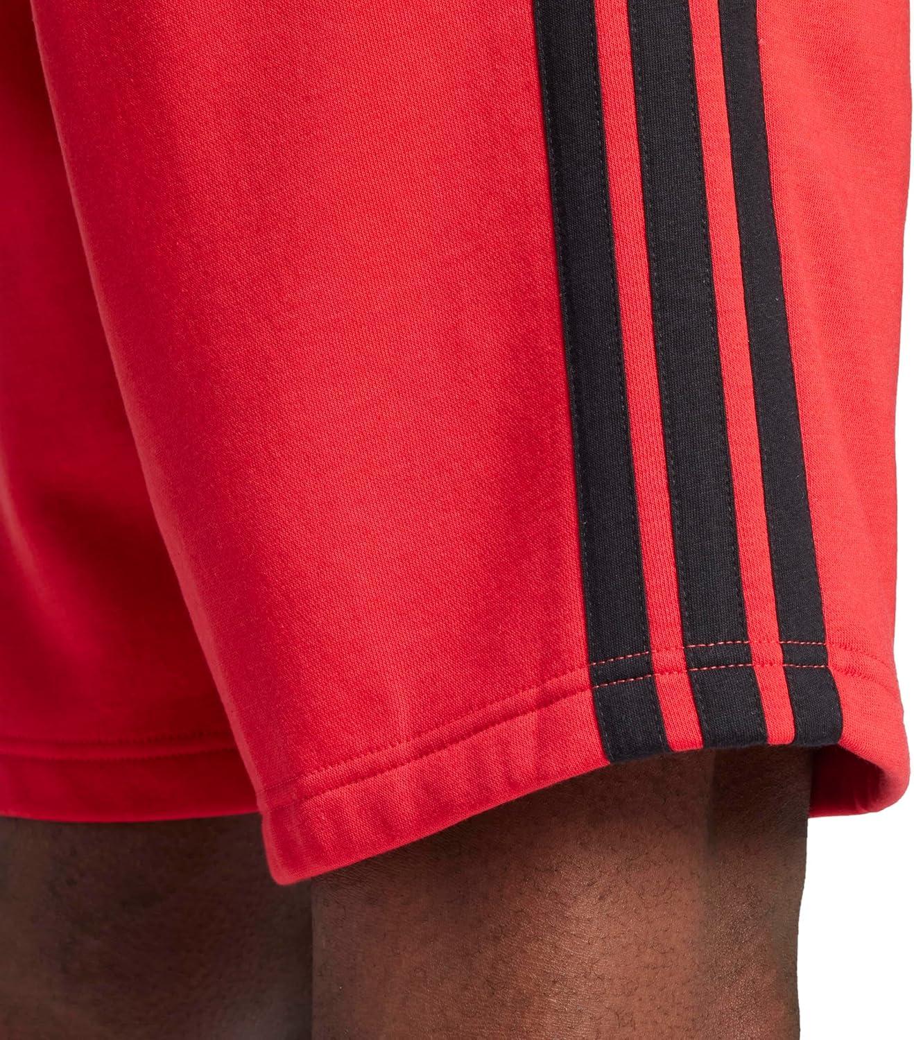 image:imageadidas Mens Essentials 3Stripes Fleece 9inch ShortsPure RubyBlack