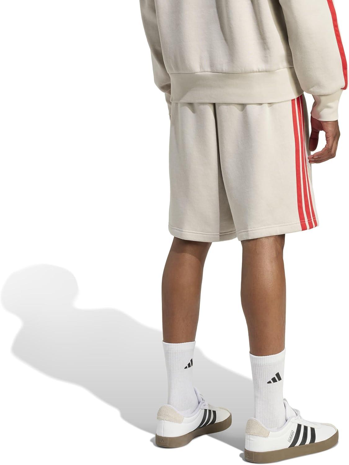 image:imageadidas Mens Essentials 3Stripes Fleece 9inch ShortsWonder AluminaPure Ruby