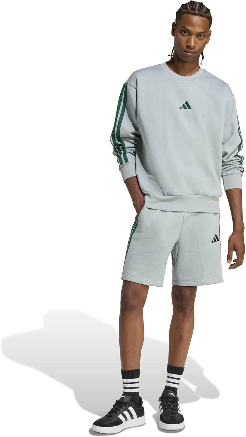 image:imageadidas Mens Essentials 3Stripes Fleece 9inch ShortsWonder SageCollegiate Green