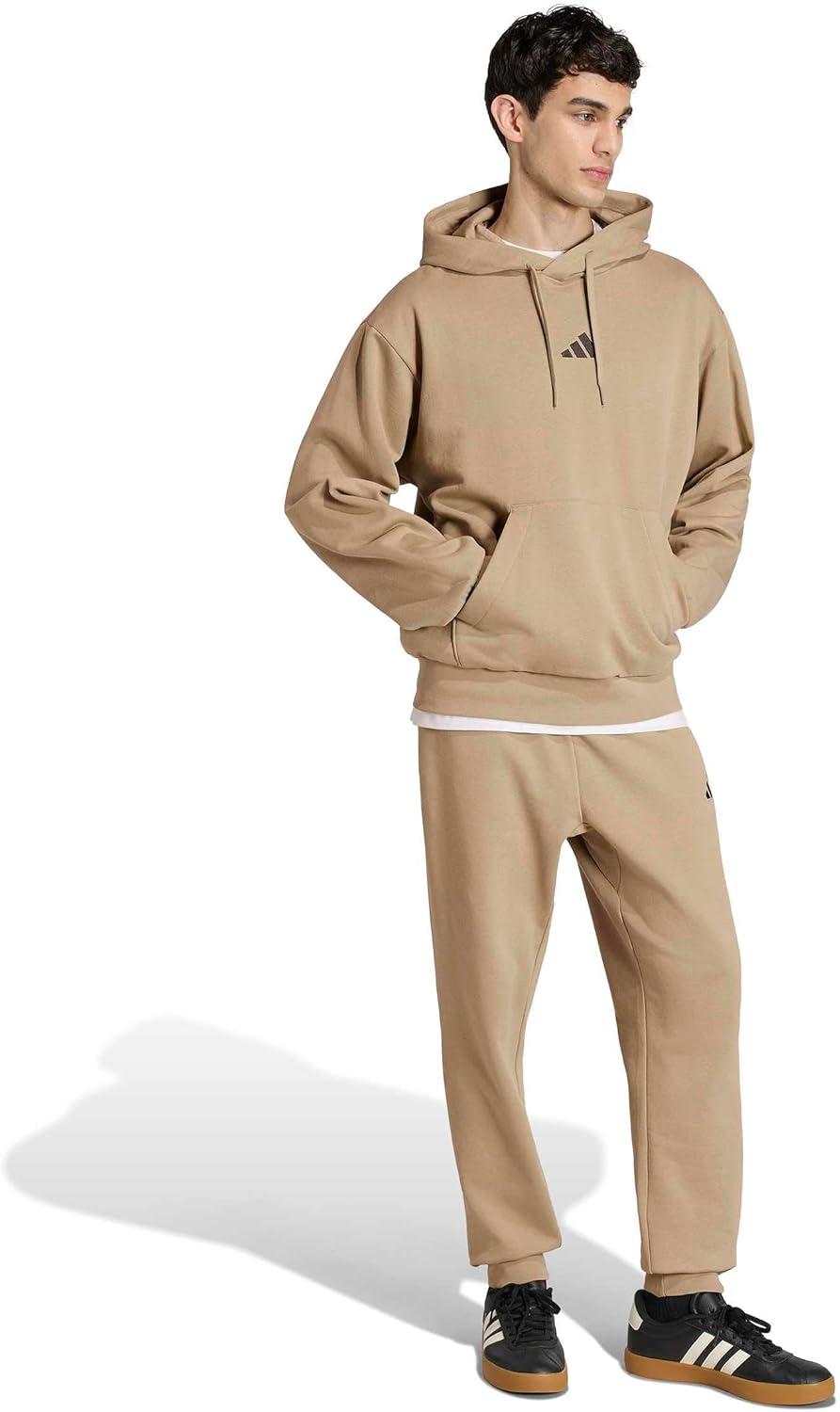image:imageadidas Mens Essentials Feelcozy Fleece HoodieWonder CargoBlack