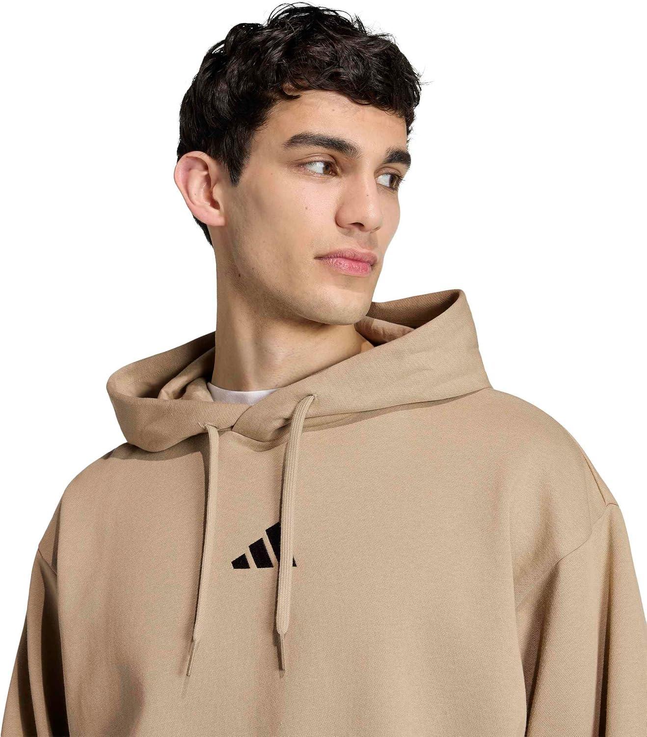 image:imageadidas Mens Essentials Feelcozy Fleece HoodieWonder CargoBlack