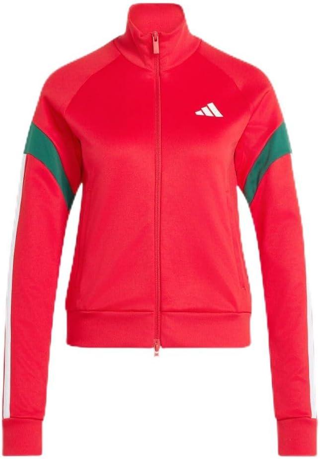 image:imageadidas Womens House of Tiro Nations Pack Track TopBetter ScarletTeam Dark GreenWhite