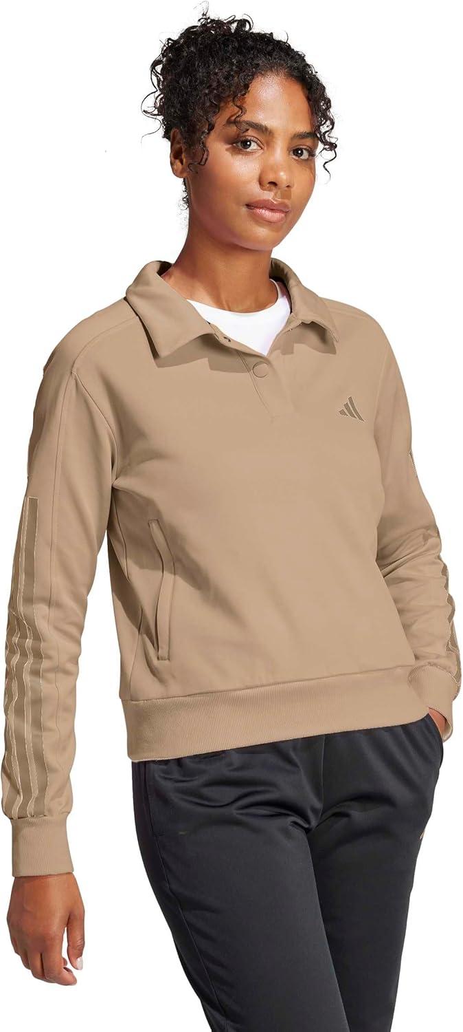 image:imageadidas Womens Iconic 3stripes Snap Track TopWarm SandstoneWarm Sandstone