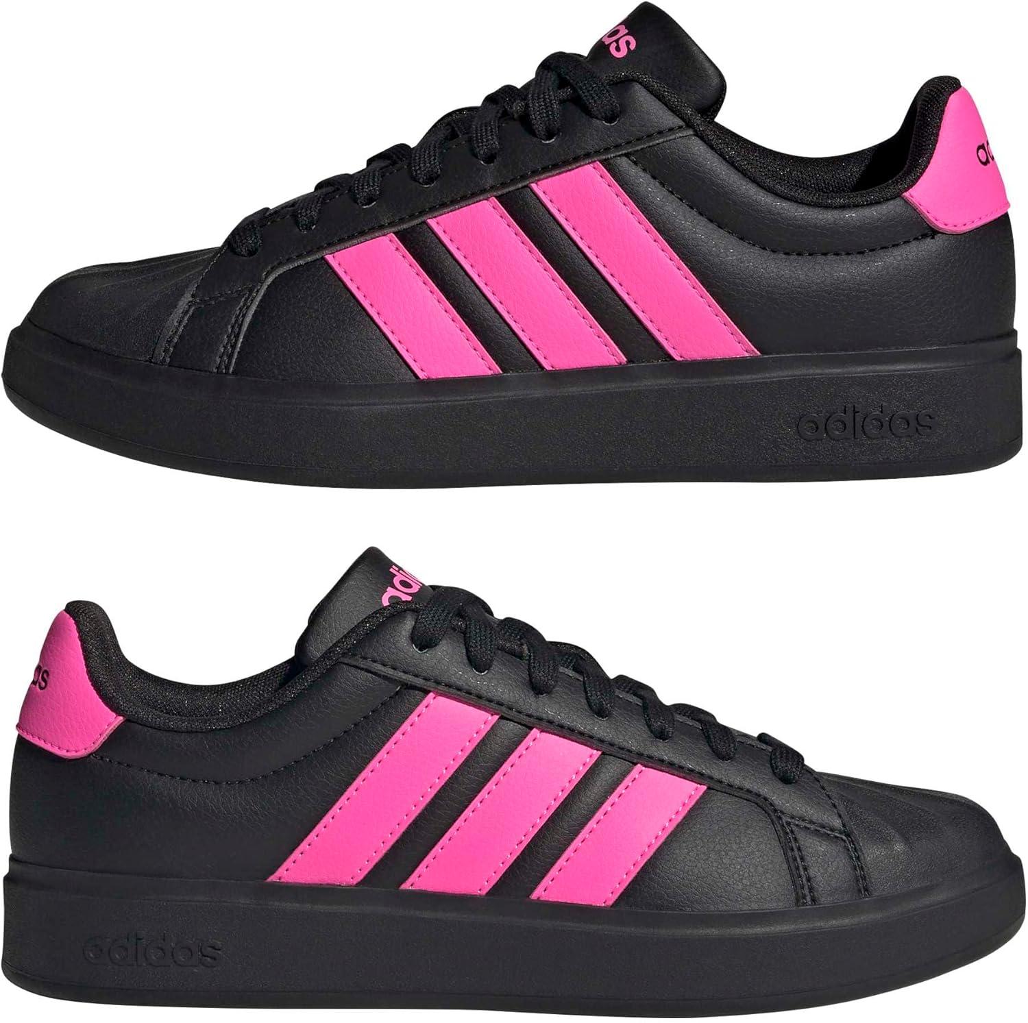 image:imageadidas Womens Streettalk Lace Up Sneakers Shoes Casual BlackBlackLucid PinkBlack